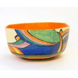 A Clarice Cliff 'Fantasque' bowl of octagonal form,