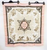 A Hermes scarf "Courbettes et Cabrioles (1654)", cream ground,