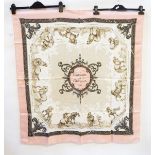 A Hermes scarf "Courbettes et Cabrioles (1654)", cream ground,