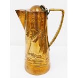 Herbert Dyer repousse copper hot water jug, stamped “H.Dyer” on the side, 22cm at highest point.