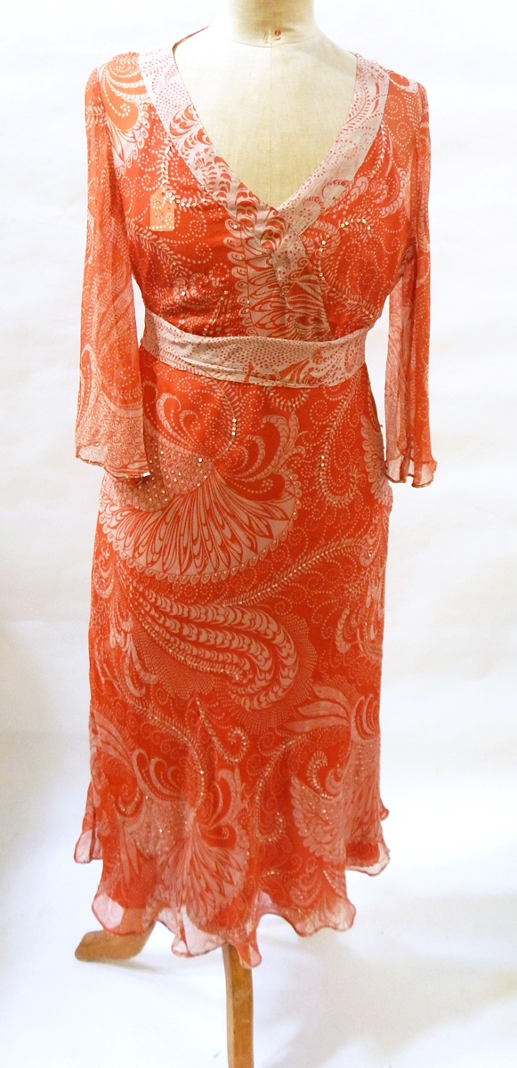 A 1970's Sujon floral maxi dress with deep V neck and frilled cap sleeves, - Image 3 of 3