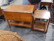 A side table with single frieze drawer with under-shelf and two tea trolleys (3)