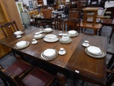 A Royal Doulton 'Harrow' pattern part table service comprising plates of varying sizes, bowls,