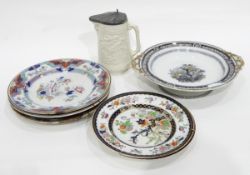 A set of three Copeland Spode plates decorated with flowers,