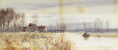 R W Fraser Watercolour "Near Thetford", signed and dated 1900 lower right,