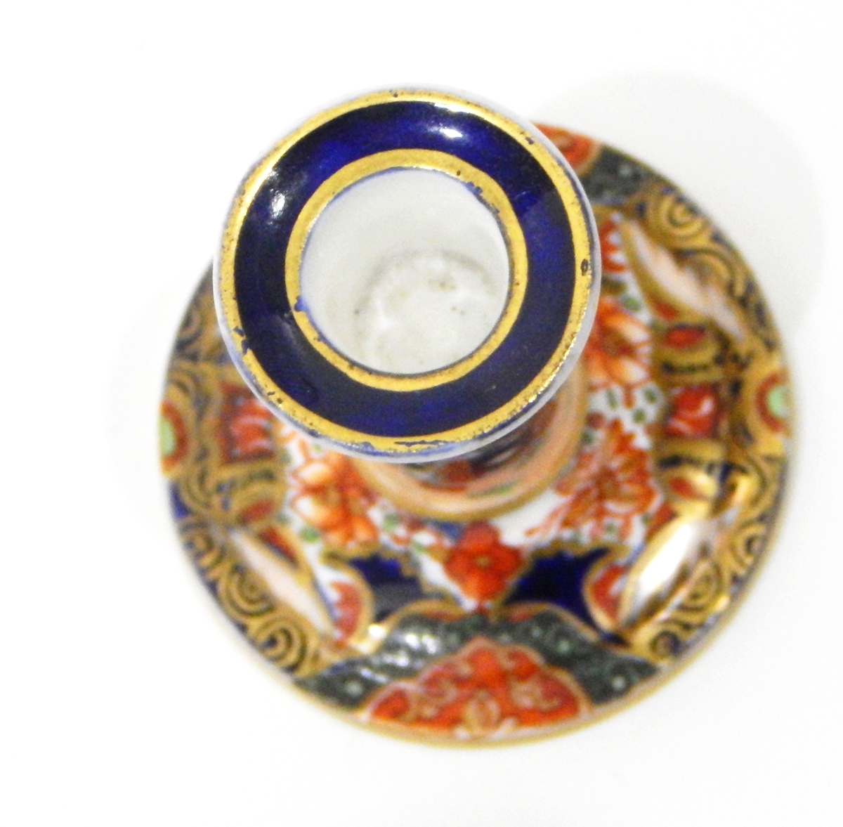 An early 19th century Spode miniature candlestick decorated in the Imari palette, pattern no. - Image 4 of 4