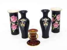 A Carlton ware 'Rouge Royale' candlestick,