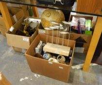A quantity of brass items and other collectables (5 boxes)