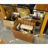 A quantity of brass items and other collectables (5 boxes)