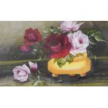 Unattributed (early 20th century) Oil on board Still life of pot of roses,