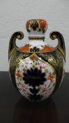 A Royal Crown Derby two-handled porcelain vase, Imari pattern, No.