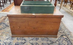 A late 19th century oak blanket chest,