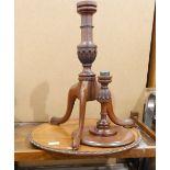 A mahogany circular tripod table,