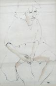 James Page-Roberts Charcoal and wash Study of a woman,