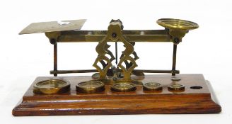 A Victorian set of brass postal scales by S Morden & Co, London,