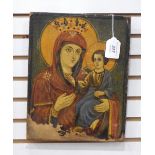 Russian icon Oil on canvas laid down on panel Madonna and Child, 29.