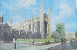 After David Shepherd Colour print "King's Parade, Cambridge", signed in pencil,