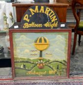 A P Martin 'Balloon Height' plaque painted with hot air balloon and with Richmond 1816 on it