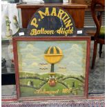 A P Martin 'Balloon Height' plaque painted with hot air balloon and with Richmond 1816 on it