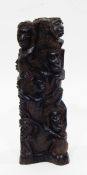 An African carved ebony figure group of numerous figures entwined, 36cm approx.