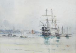 J G Egerton (early 20th century) Watercolour "HMS St Vincent,