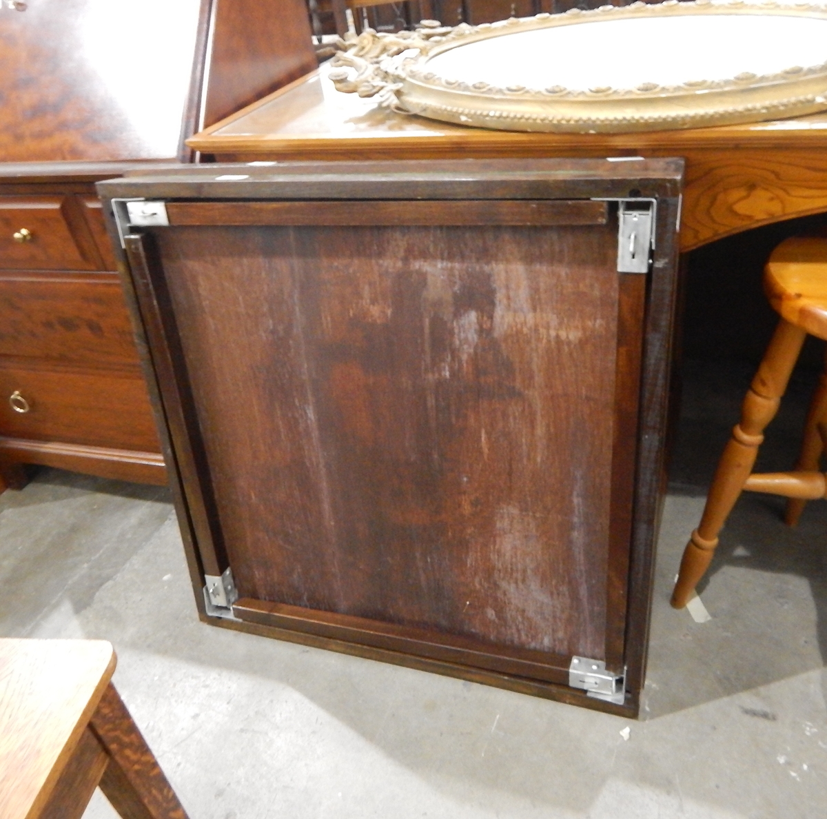 Two oak card tables,