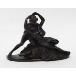 A modern bronze figure group after Canova of Psyche and Cupid, signed "Chanda",