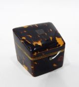 A 19th century tortoiseshell needle case of tapering rectangular form,