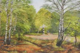 C W Brown Oil on canvas Two country scenes,