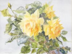 Eileen Venables Watercolour Bunch of yellow roses, signed and dated 1979 lower left,