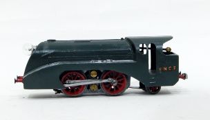 French tinplate 12v three-rail loco,