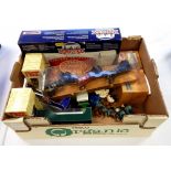 A collection of vehicles to include Matchbox, London taxi, London tour bus,