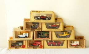 A quantity of diecast model cars including Matchbox Models of Yesteryear, Lledo promotional models,