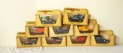 A quantity of Matchbox Models of Yesterday diecast models including a 1918 Crossley, a 1912 model T,