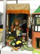 A Pelham Puppets theatre including five puppets (a witch, a baby dragon, a mouse,