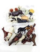 A quantity of Britains and other painted lead models of farmyard animals including cows, sheep,