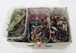 A quantity of painted lead figures including Britains and other makes, comprising animals,