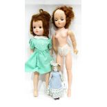 A composition head doll with sleeping eyes, another plastic doll by Alexander,