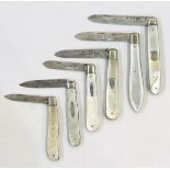 Silver folding fruit knife,