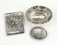 Art Nouveau pierced oval dish (stamped silver),