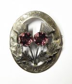 Scottish silver brooch by Ward Brothers, Glasgow 1950, of oval form,