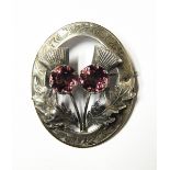 Scottish silver brooch by Ward Brothers, Glasgow 1950, of oval form,