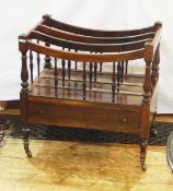 Early 19th century rosewood four-door Canterbury fitted a drawer and with turned spindles and