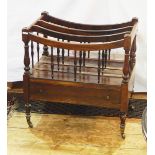 Early 19th century rosewood four-door Canterbury fitted a drawer and with turned spindles and