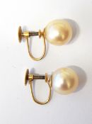 Pair of cultured pearl earrings,