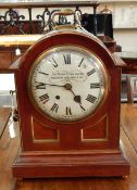 Georgian brass mounted mahogany bracket clock,