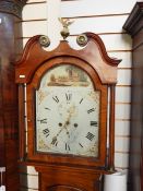 Late 18th century mahogany eight-day longcase clock with swan neck pediment,