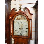 Late 18th century mahogany eight-day longcase clock with swan neck pediment,