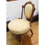Late 19th/early 20th century mahogany drawing room chair with oval back,