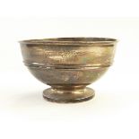 Silver circular bowl by Walker & Hall,